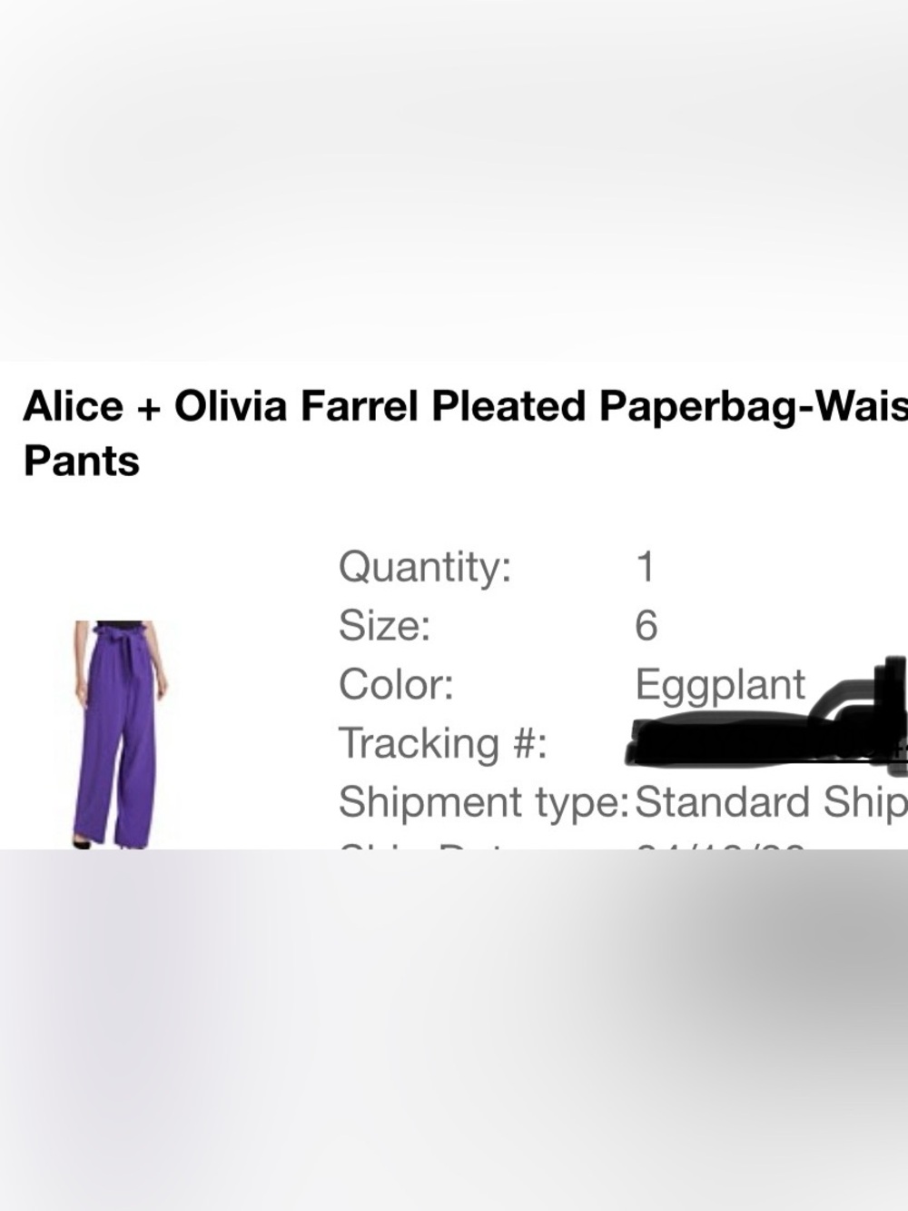 NWT—Alice + Olivia Purple Pants with Belt “Farrel Pleated Paperbag-Waist Pants” - Picture 5 of 5